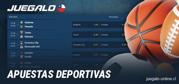 Deportes en los que se puede apostar en Juegalo Chile